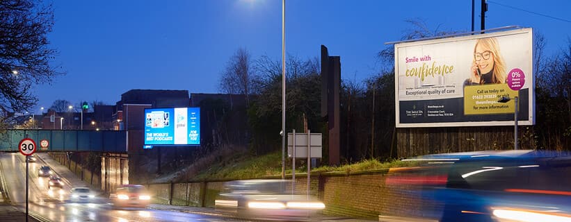 Billboards at dusk